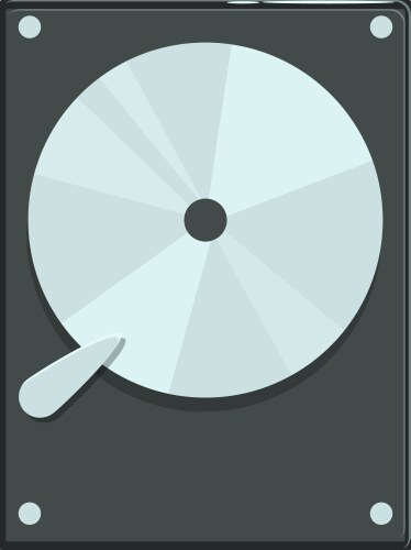 Hard disk drive reading data with head accessing vector image