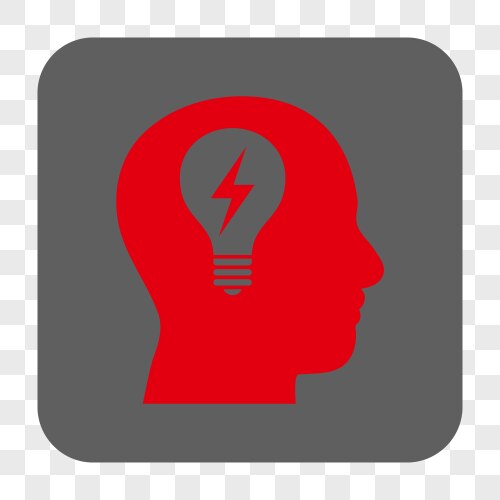Head bulb rounded square button vector image
