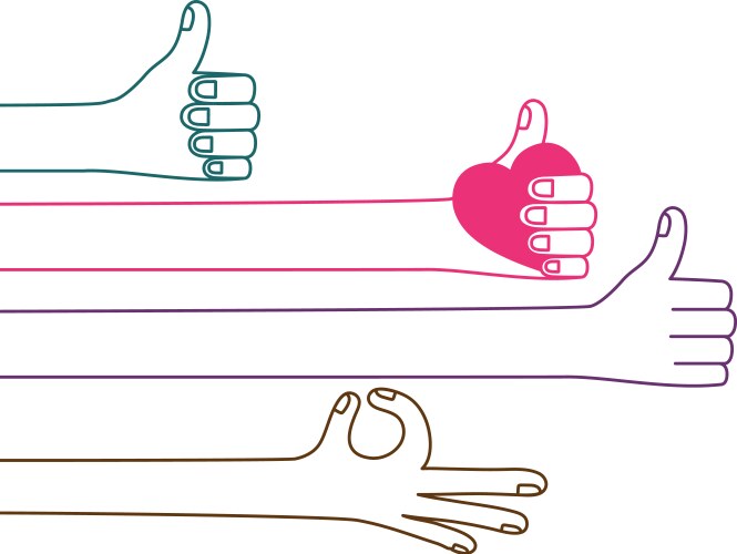 Isolated human hand holding heart design vector image
