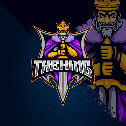 King esport logo design template Vector Image