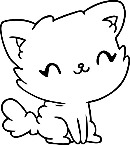 Cute cat kawaii chibi drawing style Royalty Free Vector