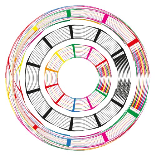 Tech circle shape abstract digital icon bright vector image
