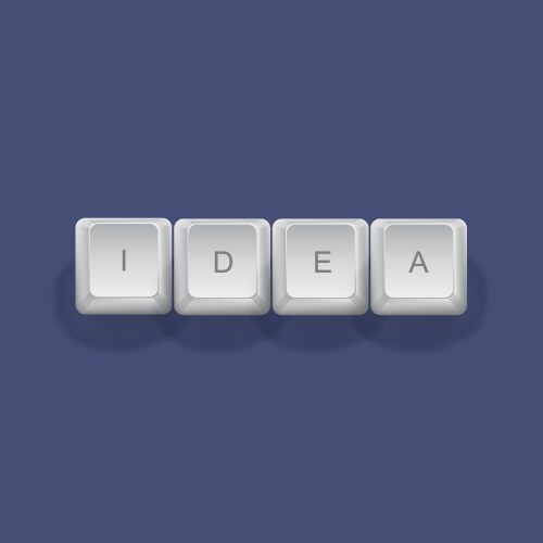 Idea text on a 3d keyboard button with shadow vector image