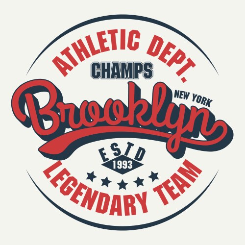 Brooklyn Sport T-Shirt Emblem Vector Image