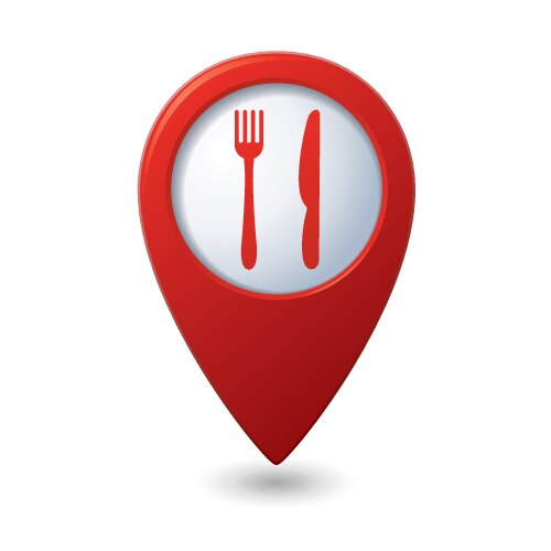 Knife and fork red pointer vector image
