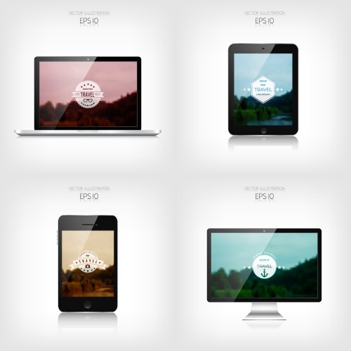 Responsive web design adaptive user interface vector image
