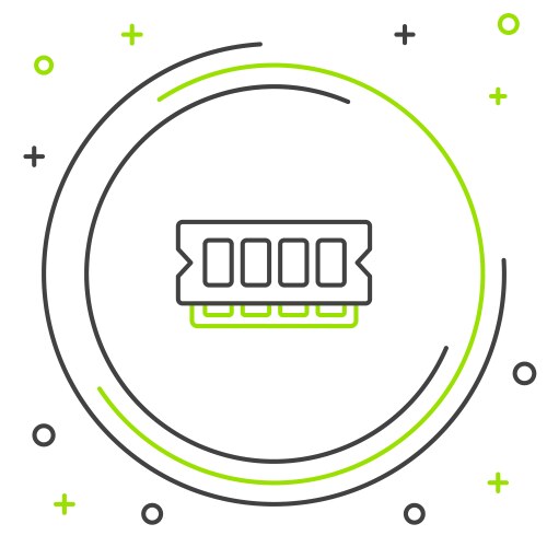 Line ram random access memory icon isolated vector image