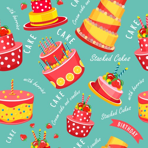 Seamless sweet baked pastries Royalty Free Vector Image