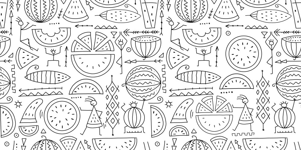 Watermelon collection seamless pattern for your Vector Image