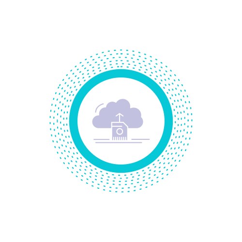 Cloud upload save data computing glyph icon vektorbild