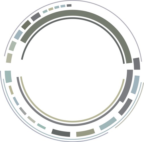 Geometric hud sc-fi gui ui circular elements vector image