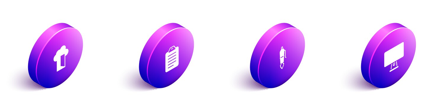 Set isometric cloud database to do list vector image
