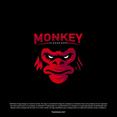 Monkey gorilla esport gaming mascot logo template Vector Image