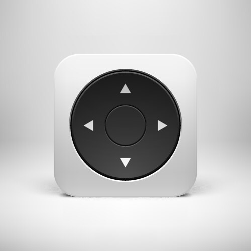White abstract joystick app icon button template vector image