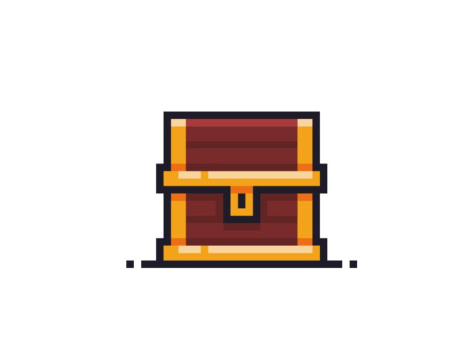 pixel treasure chest vector image