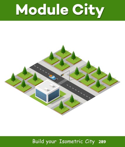 Isometric 3d set park Royalty Free Vector Image