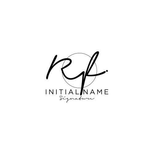 Rf initial handwriting logo design – Royalty-Free Vector | VectorStock
