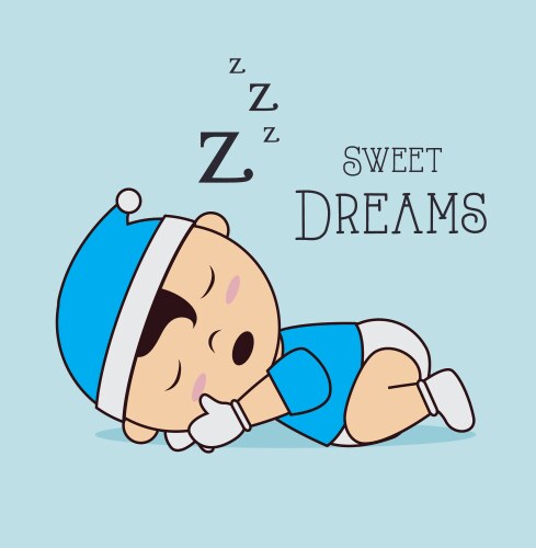 Good night design over blue background Vector Image