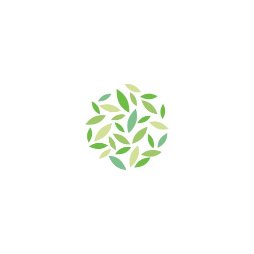 Leaf abstract round organic logo vector image