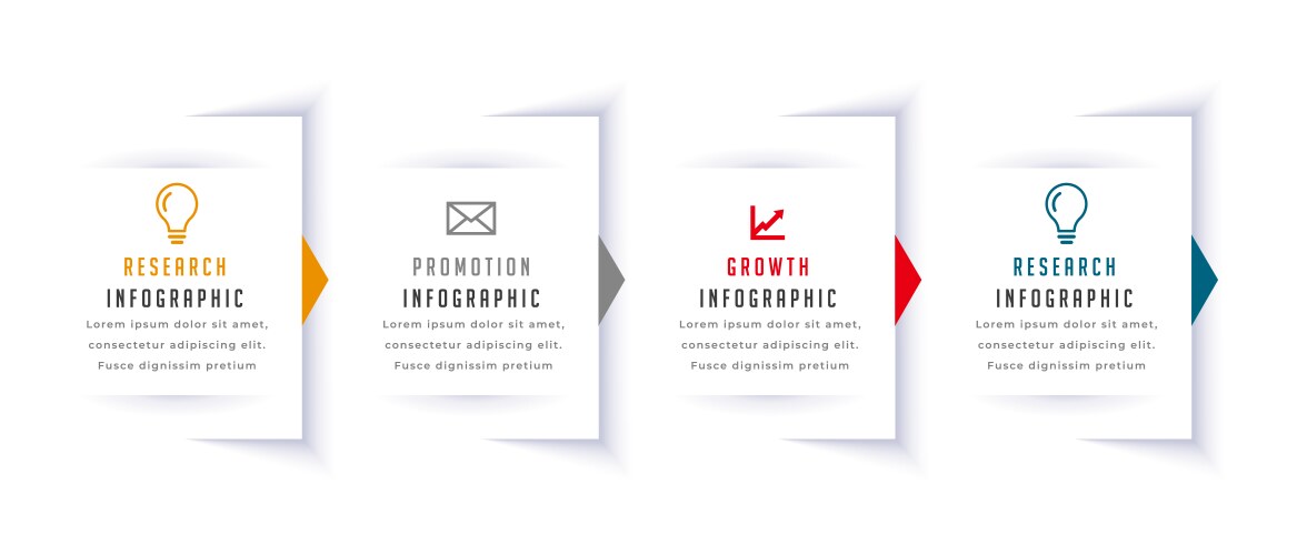Modern 3 step infographic chart banner for Vector Image