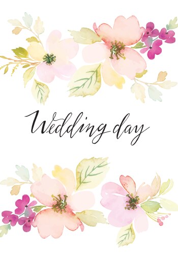 Watercolor Floral Greeting Card Vector Image