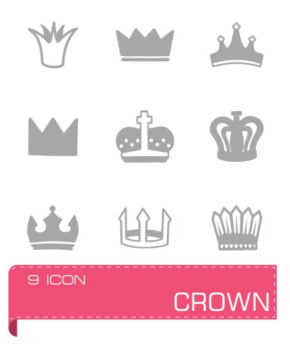 Princess golden and black crown icon collection Vector Image