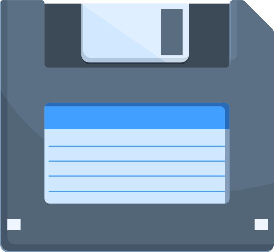 Floppy disk saving data with lines representing vector image