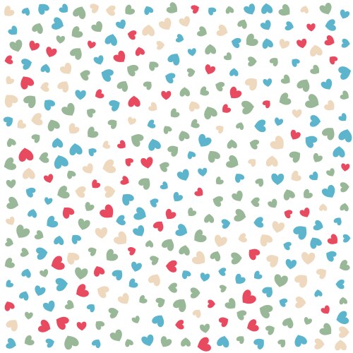 Pastel confetti hearts seamless repeat pattern Vector Image