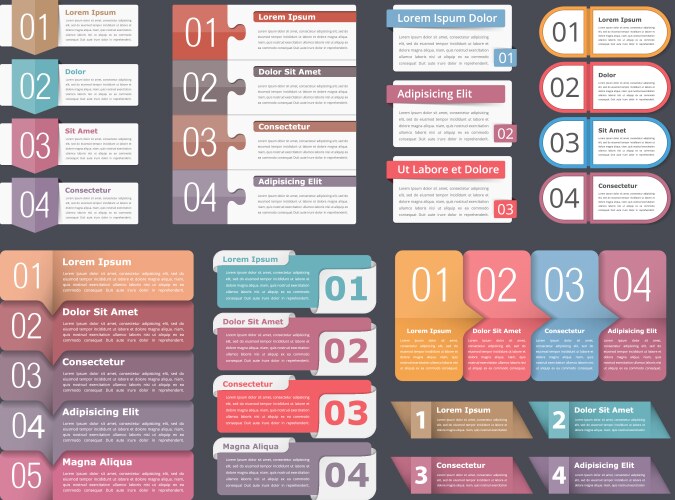 Infographic elements with numbers and text vector image