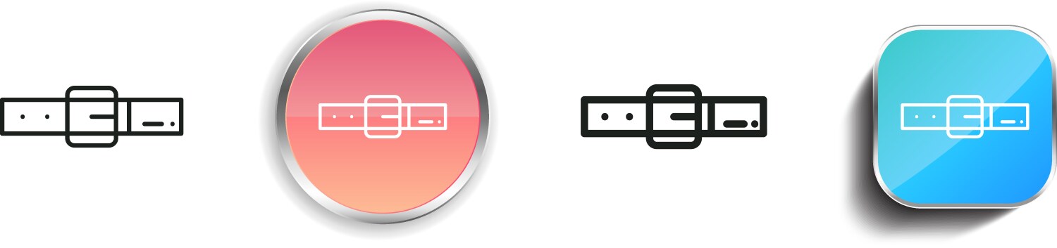 Belt icon thin linear regular and button style vector image