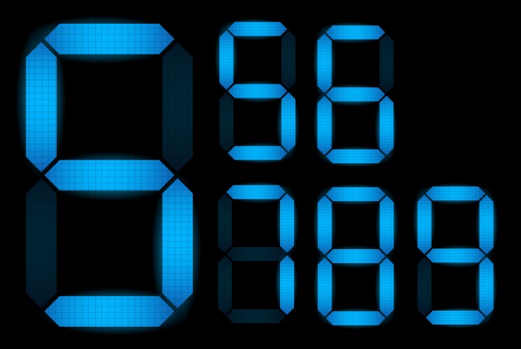 Digital numbers digits display Royalty Free Vector Image