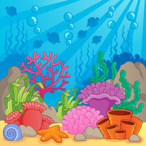 Coral reef theme image 1 Royalty Free Vector Image
