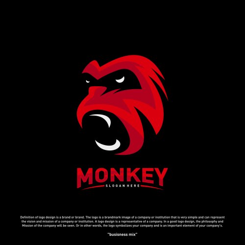 Monkey gorilla esport gaming mascot logo template Vector Image