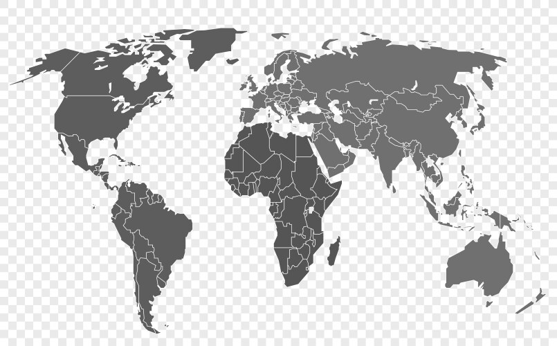 World Map Icon Isolated On Transparent Background Vector Image