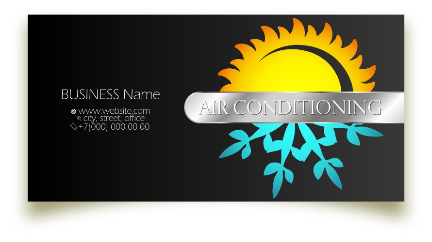Business card concept for air conditioning Vector Image