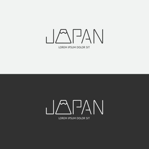 Alphabet japan design concept with flat sign vector image