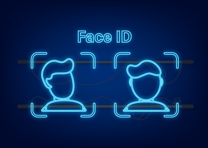 Face recognition concept design can use for web vector image