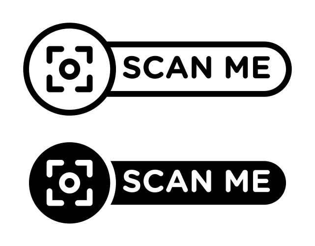 Scan me icon set qr code and digital arrow symbol vector image