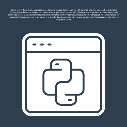 Blue line python programming language icon vektorbild