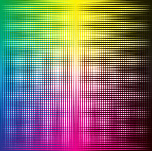 Cmyk halftone rounds background Royalty Free Vector Image