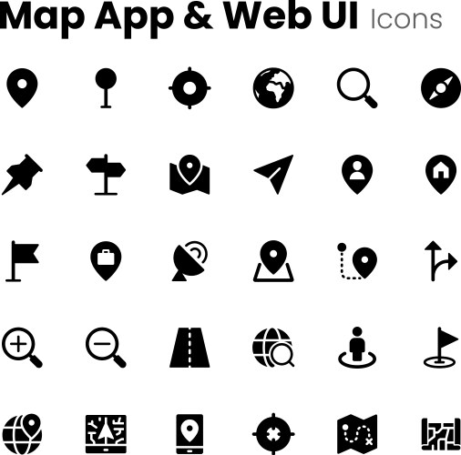 Mapp app and web ui icons vector image