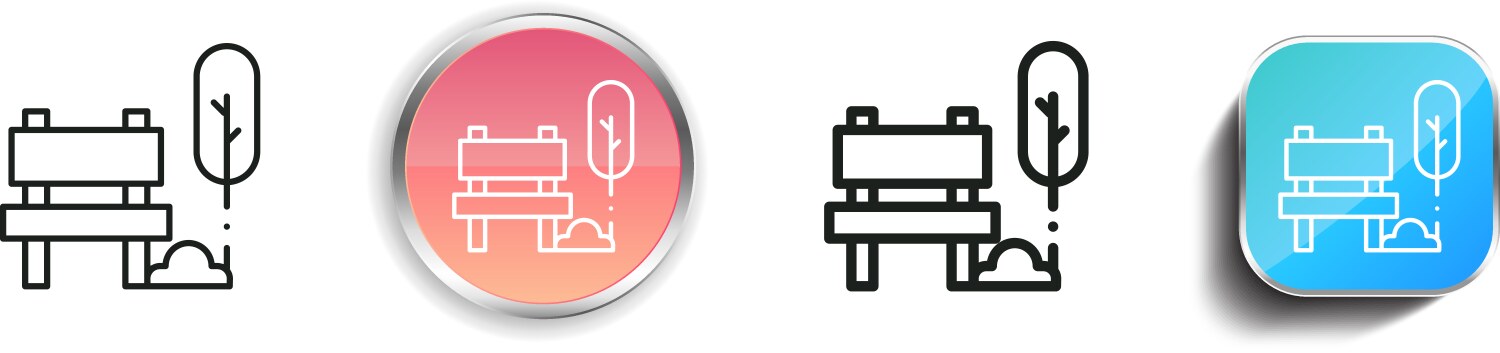Bench icon thin linear regular and button style vector image