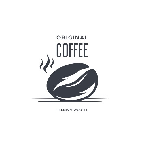 Coffee Bean Emblem Vector Image