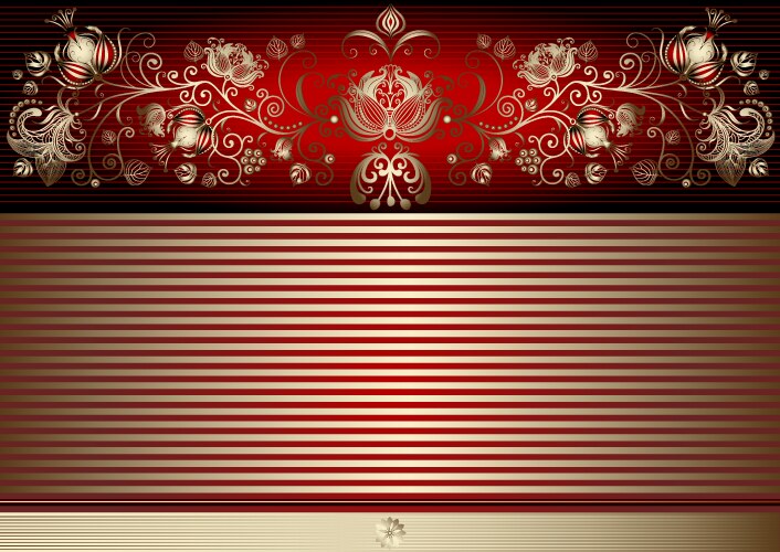 Elegant Gold and Red Easter Card vector image