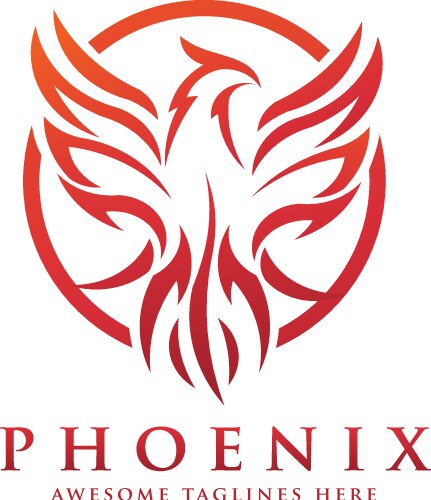 Elegant Phoenix Logo Vector Image