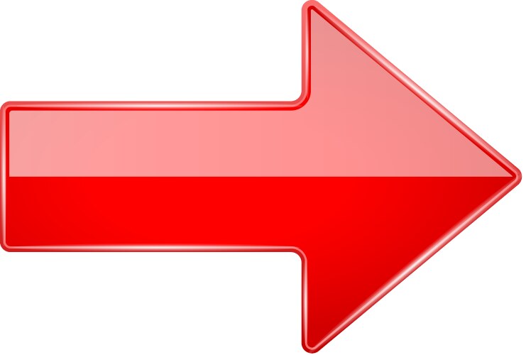Shiny Red 3D Arrow Pointer vector image