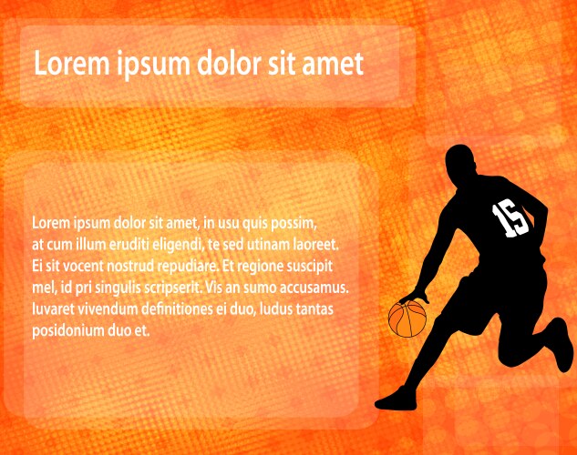 Basketball background design with ball and hoop Vector Image