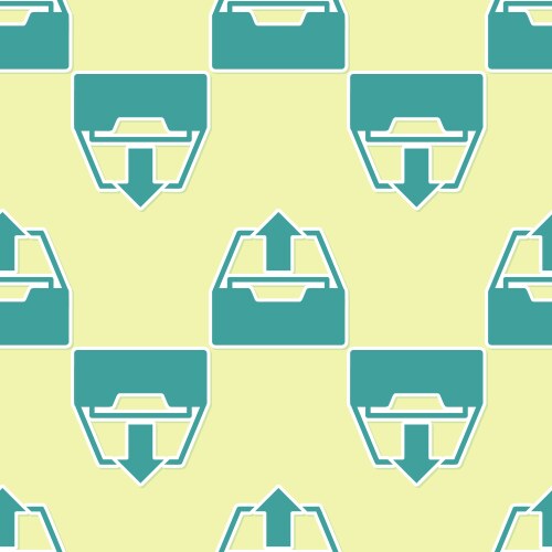 Green upload inbox icon isolated seamless pattern vector image