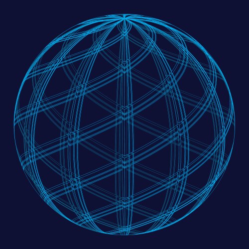 Sphere with linear abstract pattern along vector image