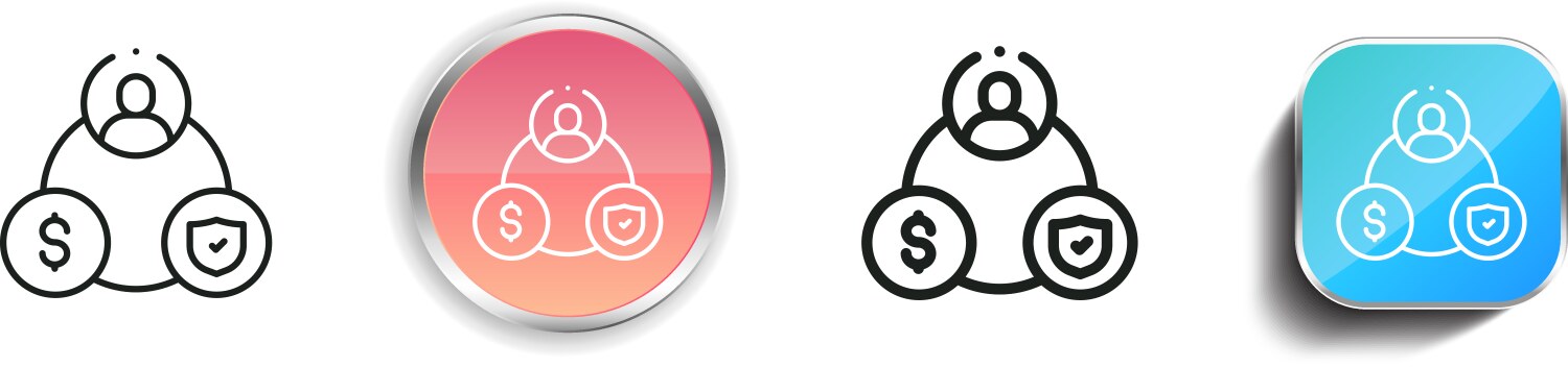 Benefit icon thin linear regular and button style vector image